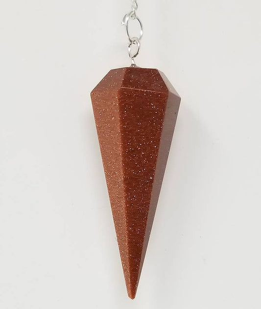 Red Gold Stone (Sun Sitara) Pendulum with Chain (4PACK)