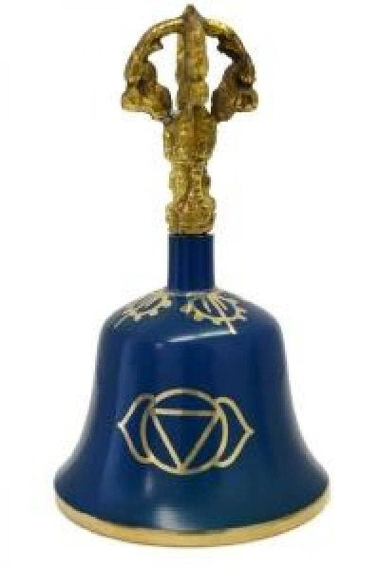 Blue "Third Eye Chakra" Tibetan Bell (Note "E")