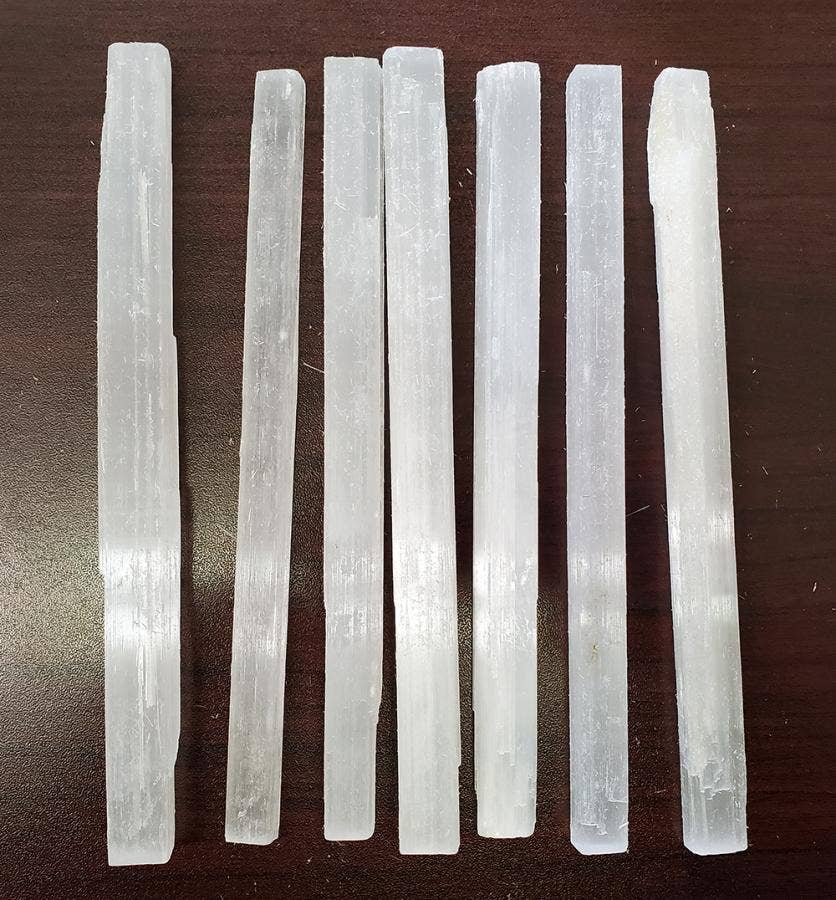 Selenite unpolished Rough Sticks 7.5" Long Approx. ( 1Lb)