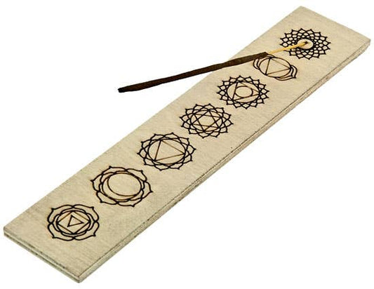 Seven Chakra Incense Stick Burner - 10"L, 2"W