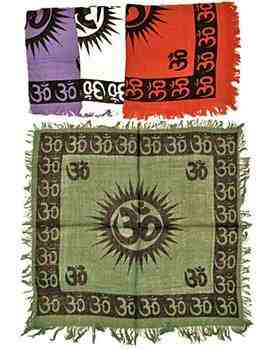 4 Pieces Om Symbol Altar Cloth Set -18" x 18"