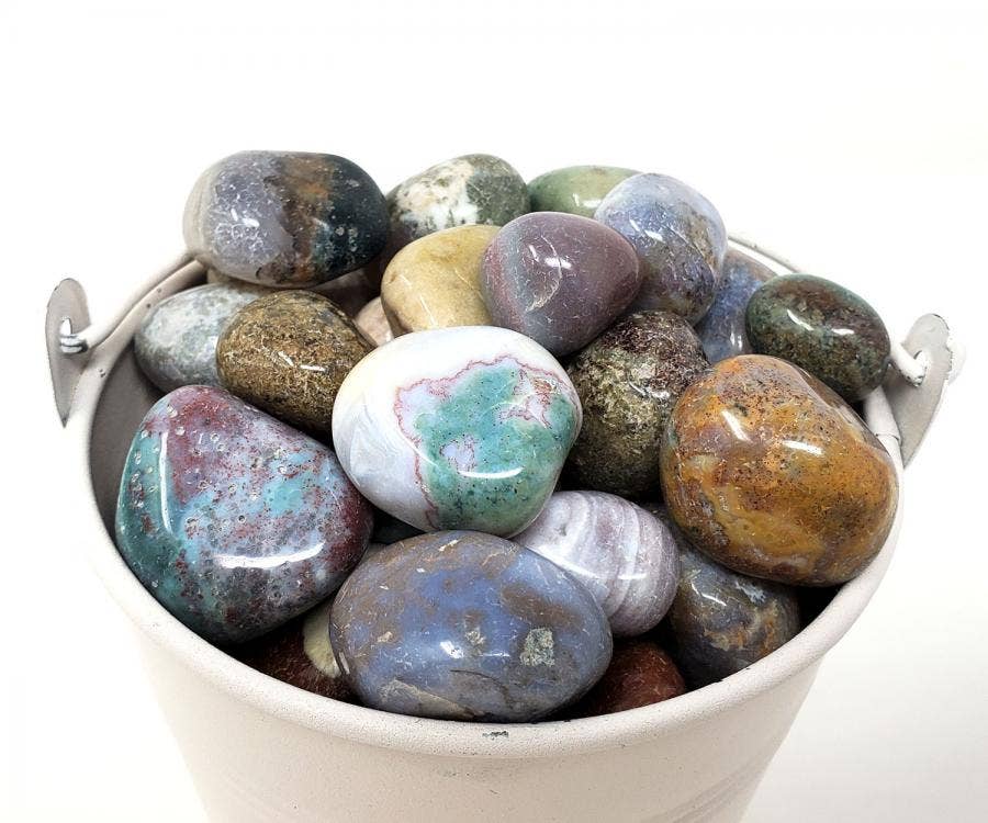 FANCY JASPER Tumbled Stone 1 Lb (Genuine Polished Gemstone)