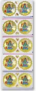 Lord Shiva In Gold Sticker - 2"D (10 Per Pack)