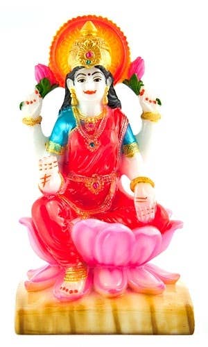 Goddess Laxmi Fiberglass Statue - 7.5"H