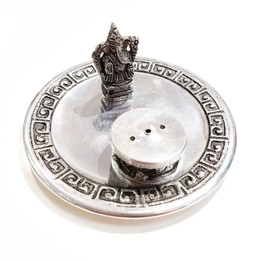 Aluminum Ganesh Incense Burner 4.5"R