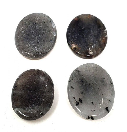 Worry Gemstone - Grey Aventurine Oval Stones (4 Pack) 1-1.5"