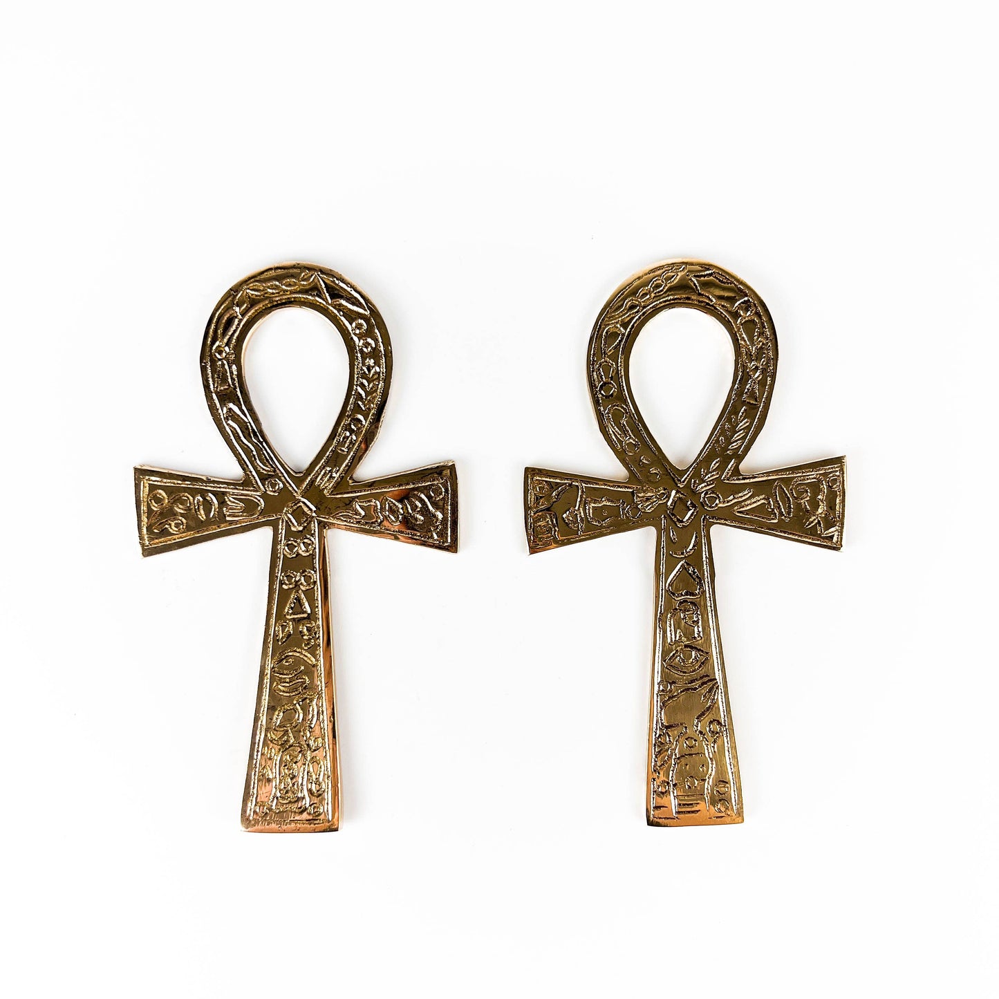 2 Pieces Brass Ankh - 6.5"L, 3.5"W