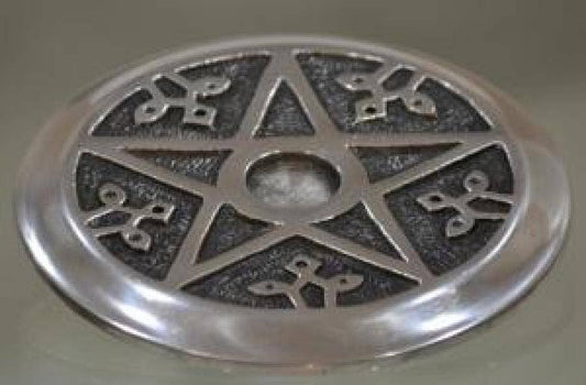 Pentacle Aluminum Altar Tile/Incense/Cone Burner 4.5"D (2p)