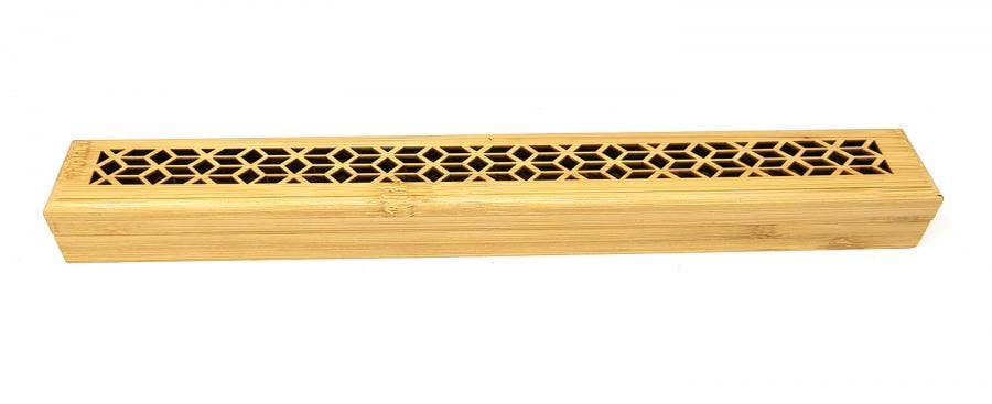 Medium Size- Natural Finish Wood Incense Box Burner