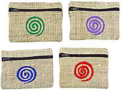 4 Pieces Spiral Hemp Coins Bag Set - 4"x3"