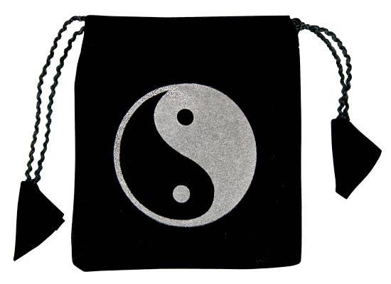 6 Pieces Ying Yang Drawstring Velvet Bag - 3.5"x4.5"