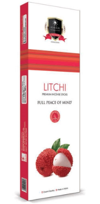 Litchi Incense by Alaukik - 90 Gram Pack (12 Packs Per Box)