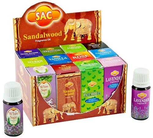 Sac Assorted Aroma Oil 10 ML - 1/3 FL Oz (12 Per Box)