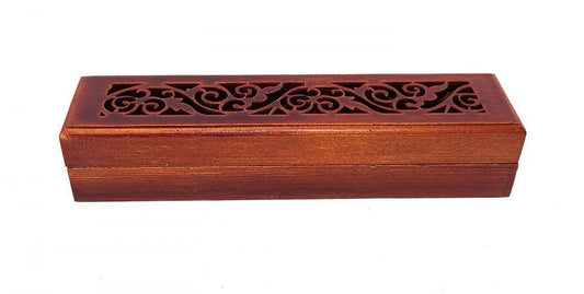 Small Size- Rosewood Finish Wood Incense Box Burner