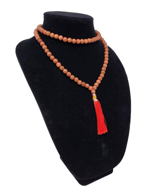 Red Goldstone Gemstone Necklace/Prayer Mala (108 beads)