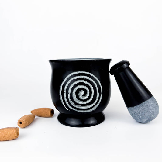 Spiral Mortar & Pestle 3"H & 3"D