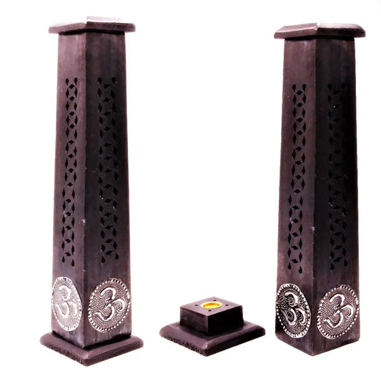 Om Tower Buner Wood 12"H (2 pieces) (Lift top)