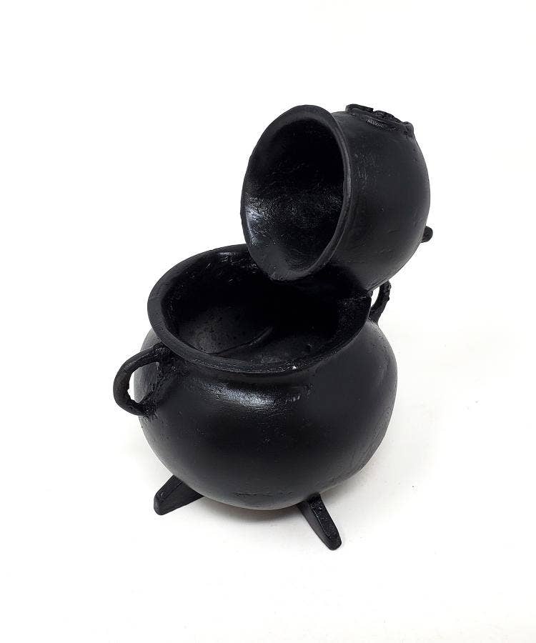 Cauldron Polyresin Handmade BACK FLOW Incense Cone Burner 5"