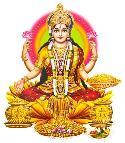 Goddess Laxmi Jumbo Sticker - 9" x 11"