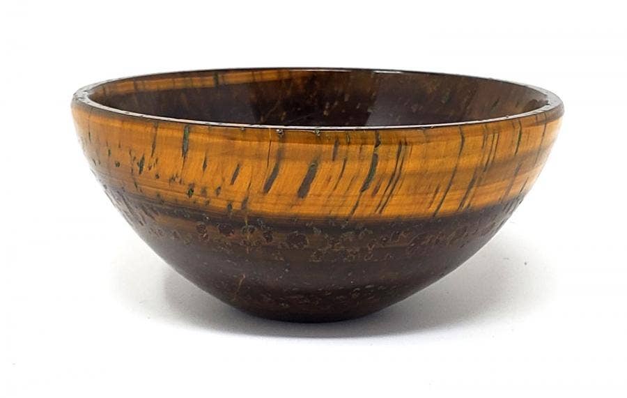 Tiger Eye Gem Stone Bowl 2" Diameter x 0.75" High