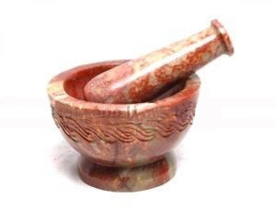 Celtic Knot Carved Mortar & Pestle 4"D