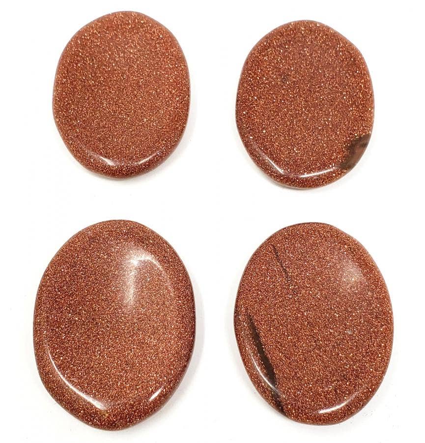 Worry Gemstone - Red Gold Stone Oval Stones (4 Pack) 1-1.5"L