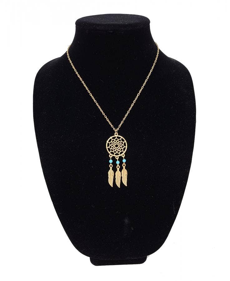 Gold - Dream Catcher Necklace 20"with chain