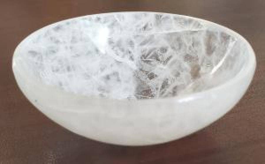 Crystal Quartz Gemstone Bowl 2" Diameter x 0.75" High