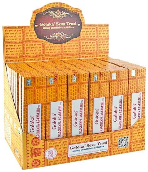 Goloka Nag Champa Incense Display Set - 72 Packs