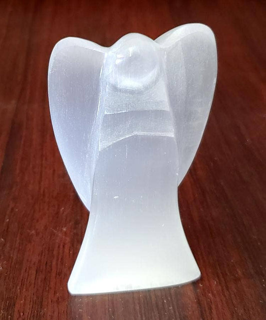 Selenite Protection Angel 4" High