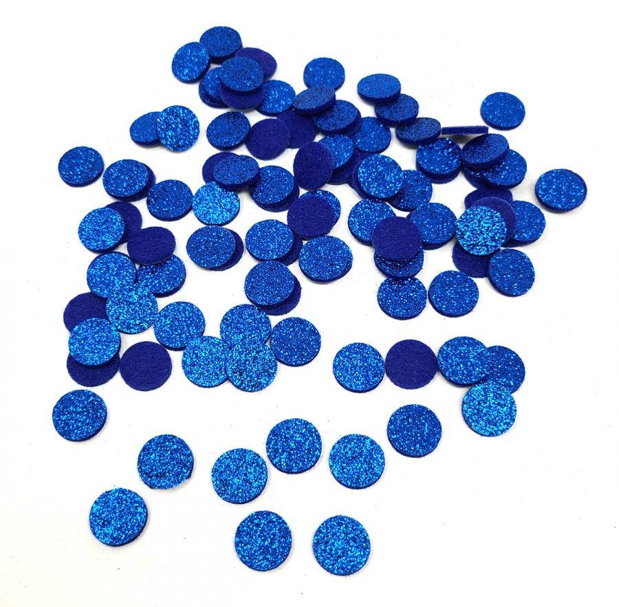 Blue Glitter Small Essential Oil Felt Pads - 100 Pcs