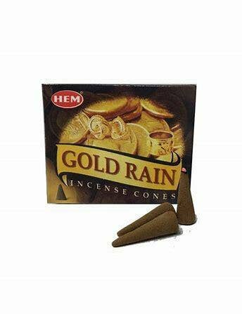 Gold Rain Hem Incense Cones Bulk Wholesale 1 Box 120 Cones