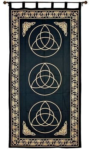 Three Triquetra Curtain (Gold) - 44"x88"