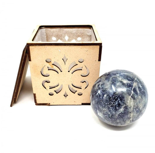 40-55mm LOLITE Gemstone Sphere with wooden Box