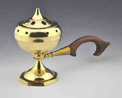 2 Pieces Brass Censer Burner with Handle - 5"L