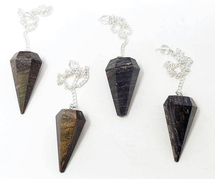 Bronzite Gemstone Pendulum with Chain ( 4 PACK )