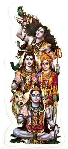 Shiva And Parvati Sticker - 3.5" x 8.5" (10 Per Pack)