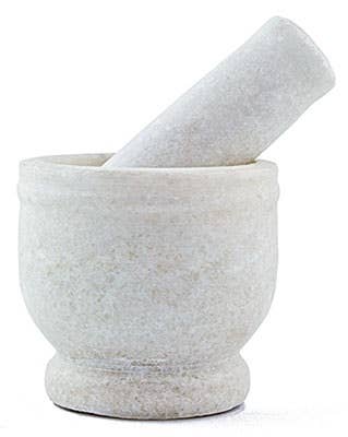 White Marble Mortar & Pestle - 2.25"H, 2.75"D