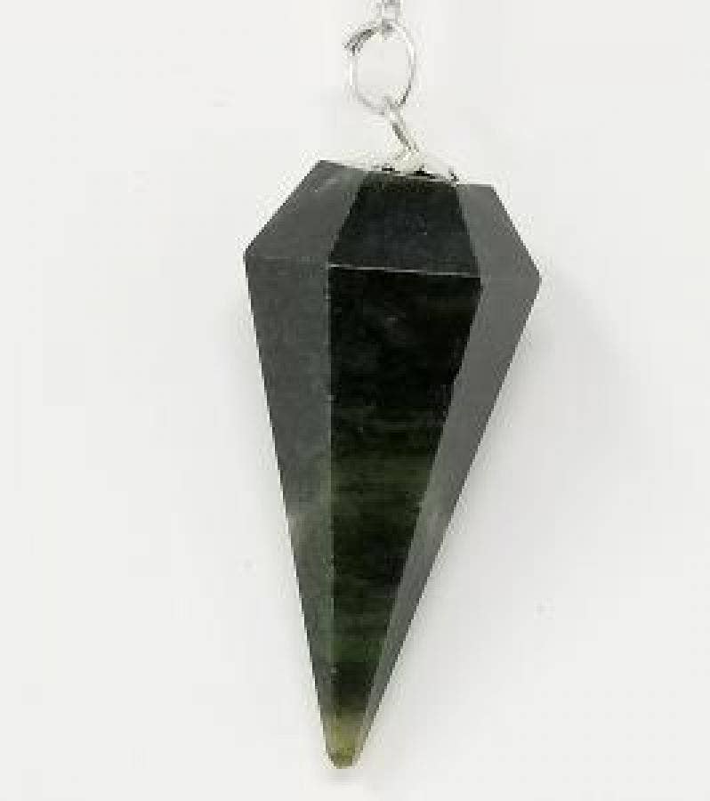 Dark Green Agate Pendulum with Chain (4PACK)