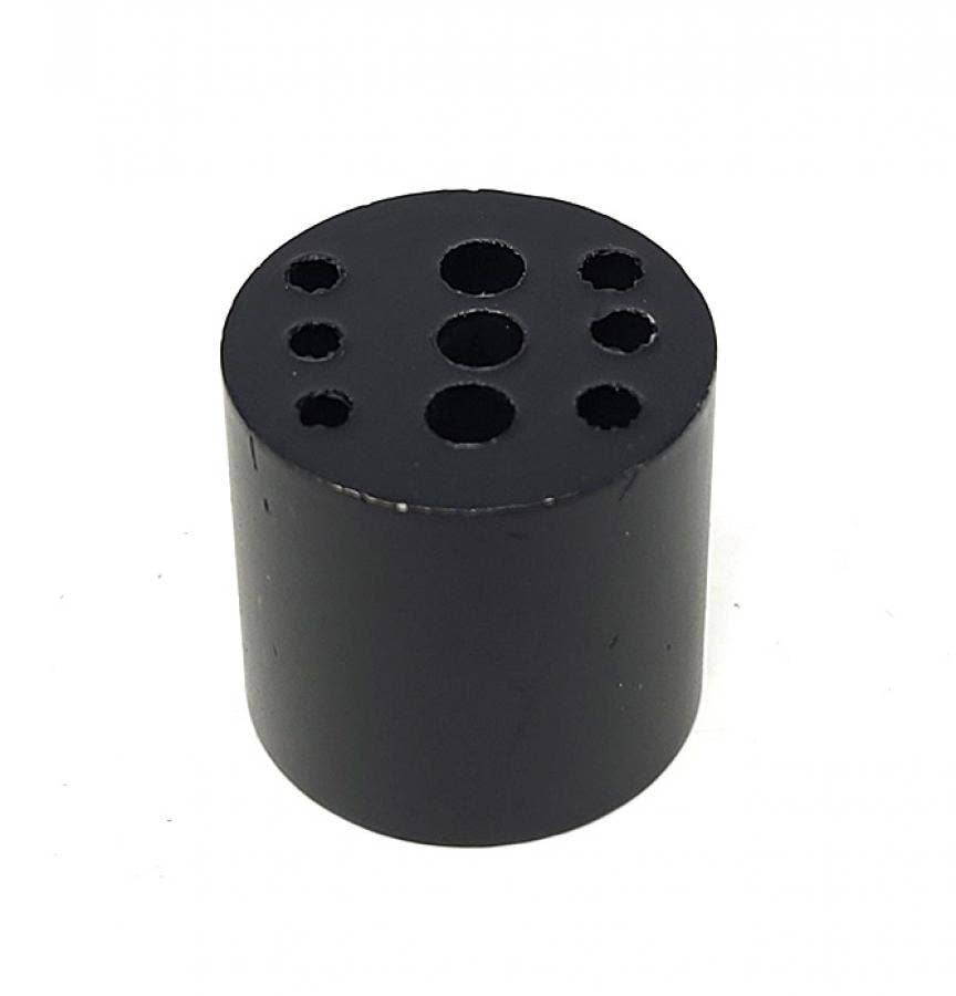 9 Hole - Matte Black Finish Brass Incense Holder 0.75"W