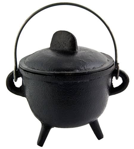 Cast Iron Cauldron with Lid - 5"H, 4.5"D CAL21