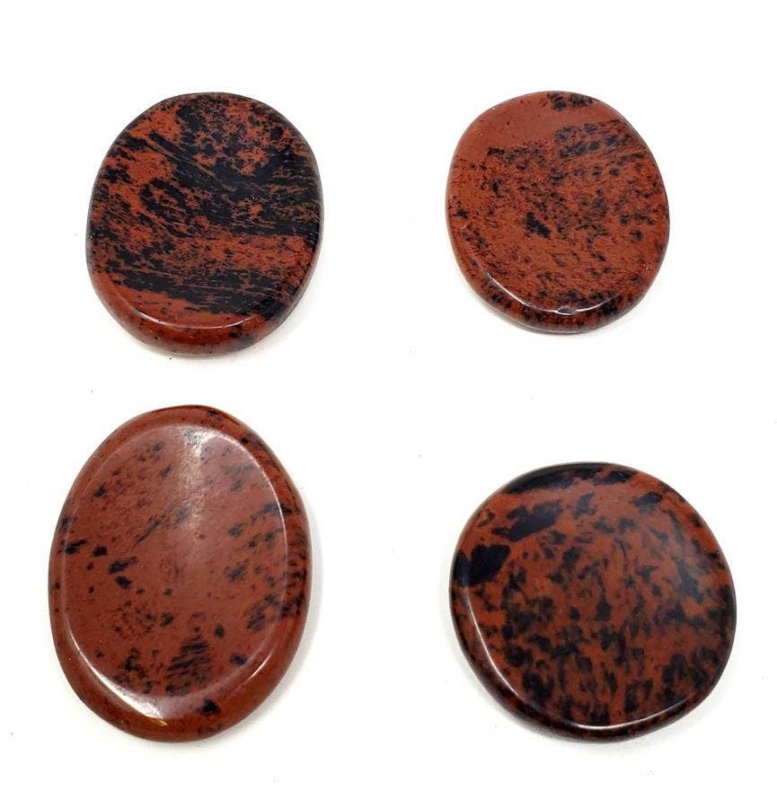 Worry Gemstone - Mahogany Obsidian Oval Stones (4 Pack) 1-1.