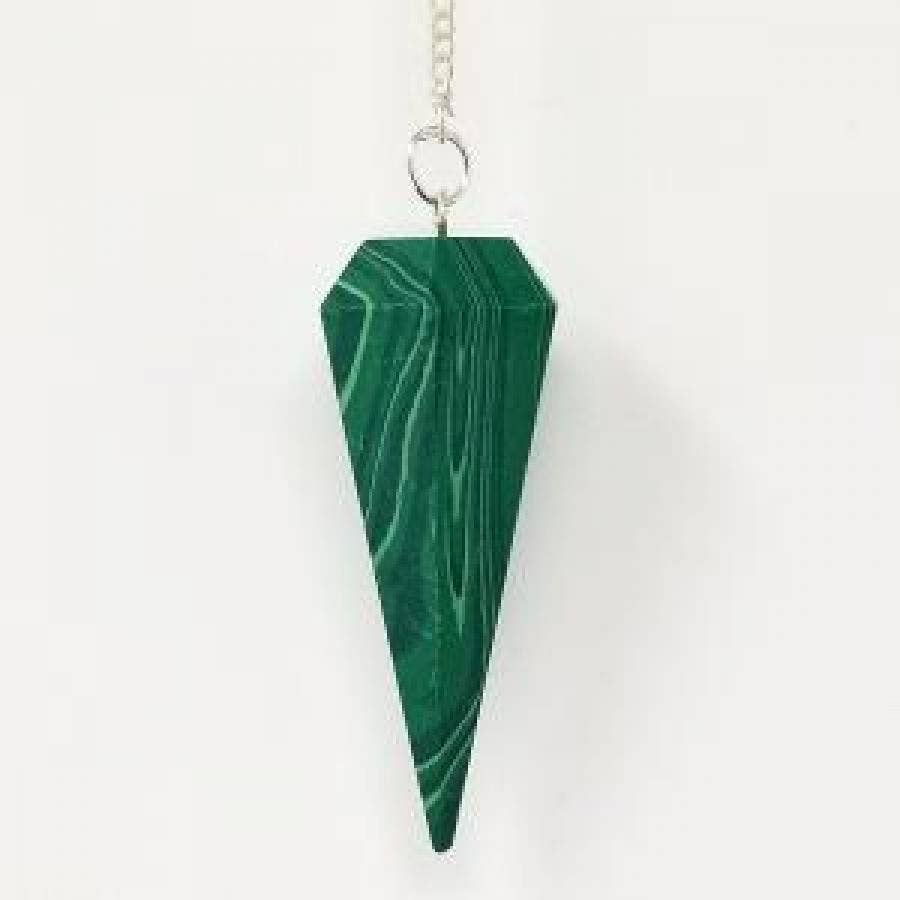 Malachite Pendulum with Chain (4PACK)