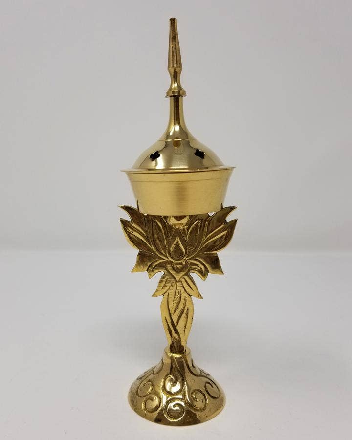 Lotus Brass cone Burner 7.5"H