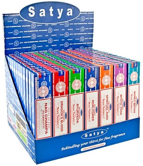 15 Gram Satya Sacred Series #1 Incense Display Set - 84 Pack