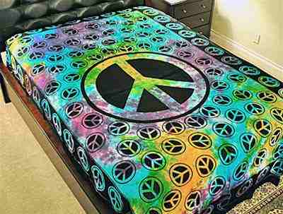 Peace Sign Tapestry (Tie Dye) - 72" x 108"