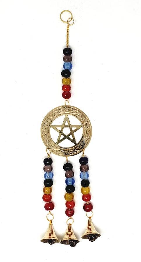 Pentagram Brass Windchime 14" High