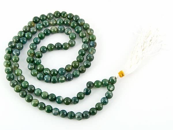 Moss Agate Prayer Mala - 8mm