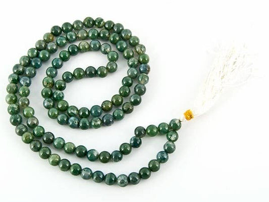 Moss Agate Prayer Mala - 8mm