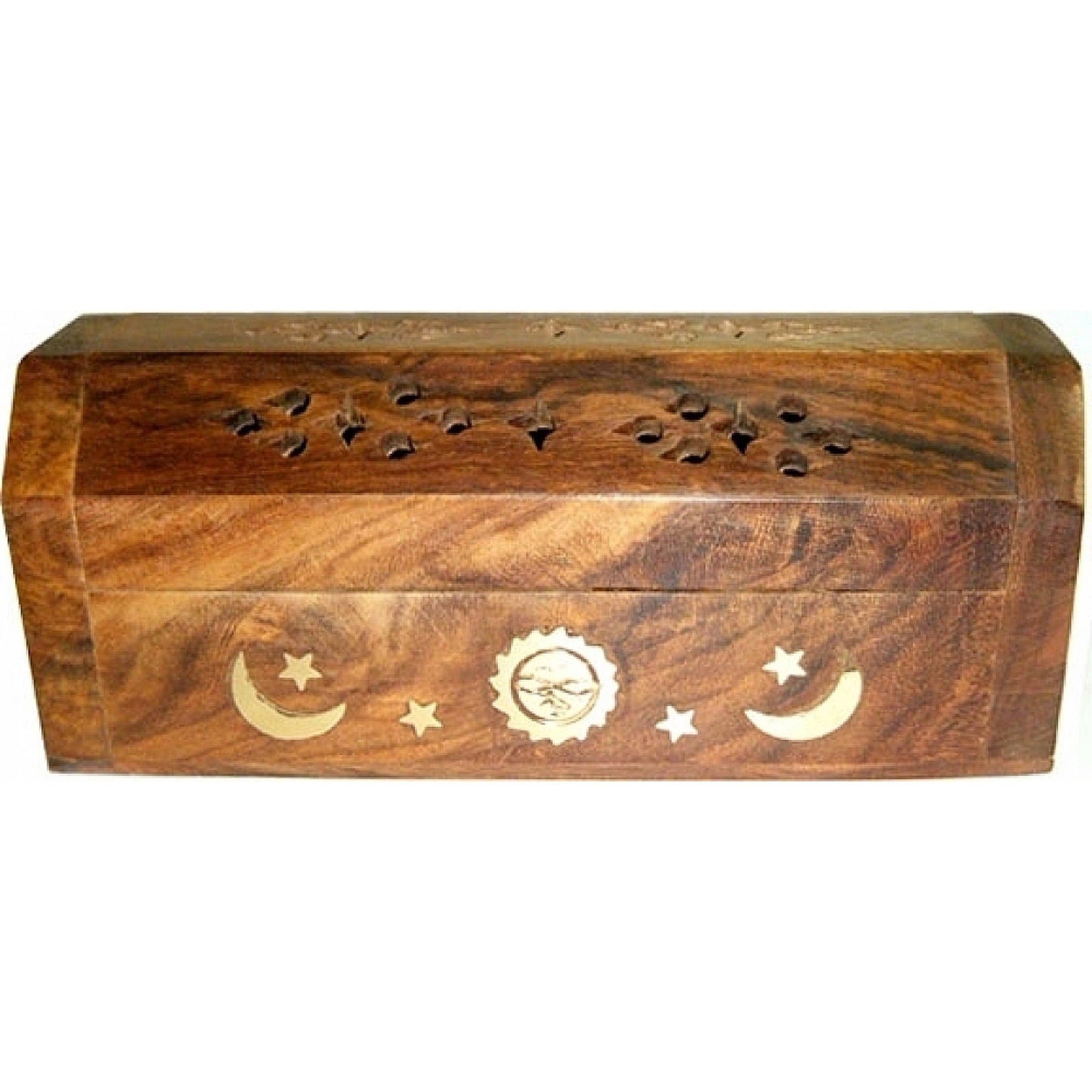 Celestial Inlaid Wood Incense Box Burner 6"L (4 pieces)